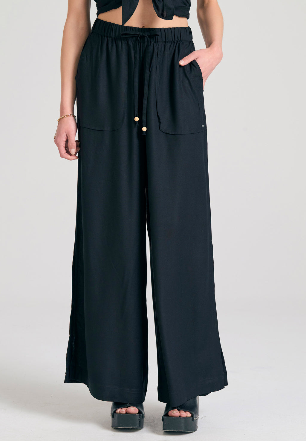 Loose fit viscose pants