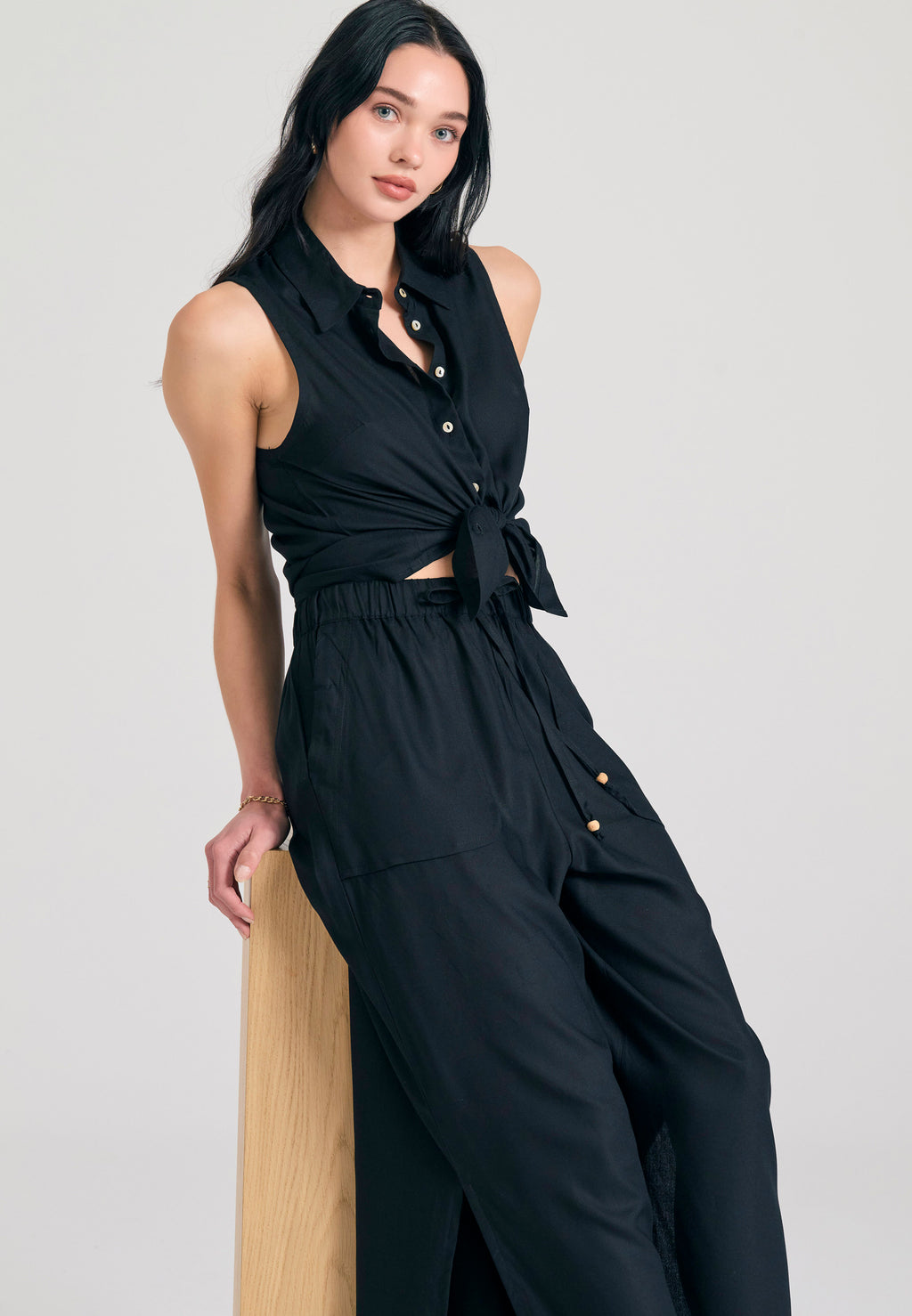 Loose fit viscose pants