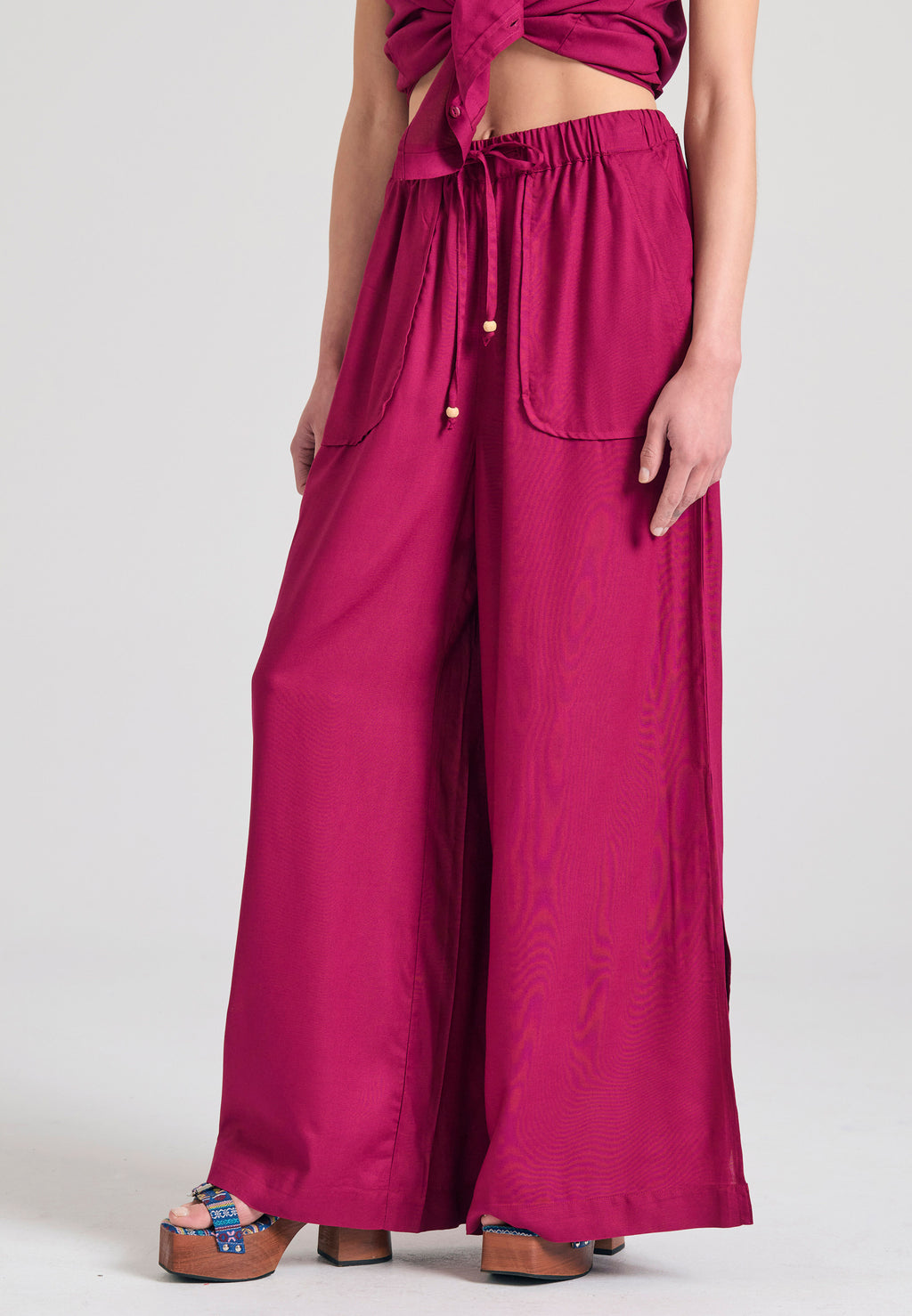 Loose fit viscose pants