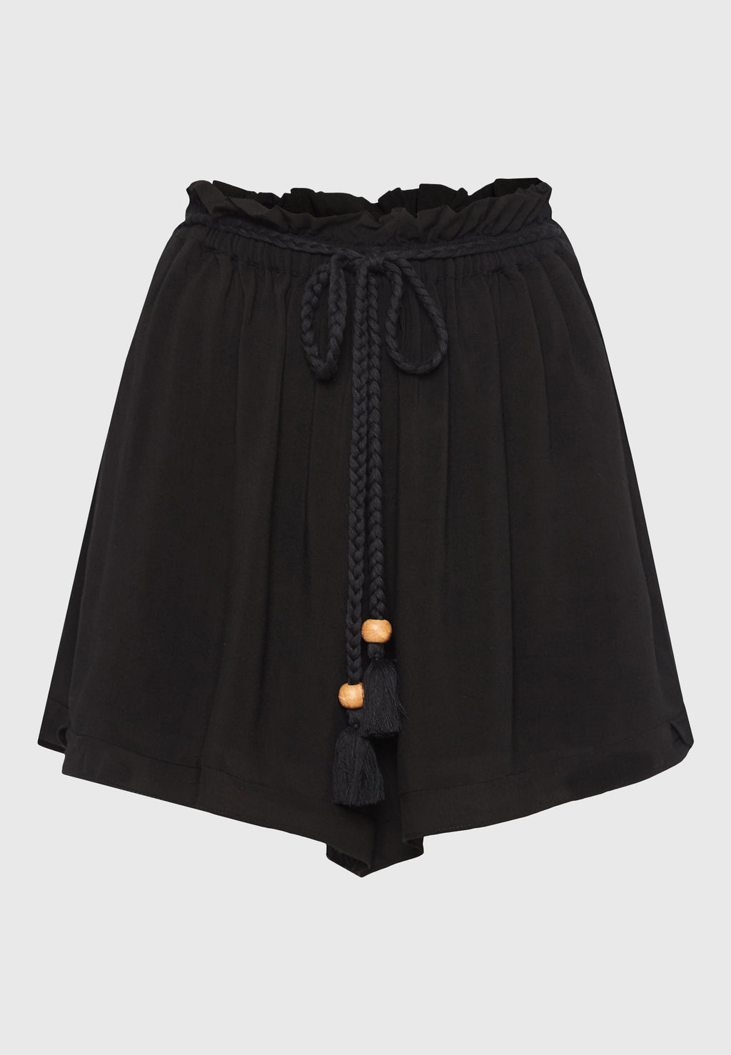 Loose fit shorts with drawstring and ruffle waist