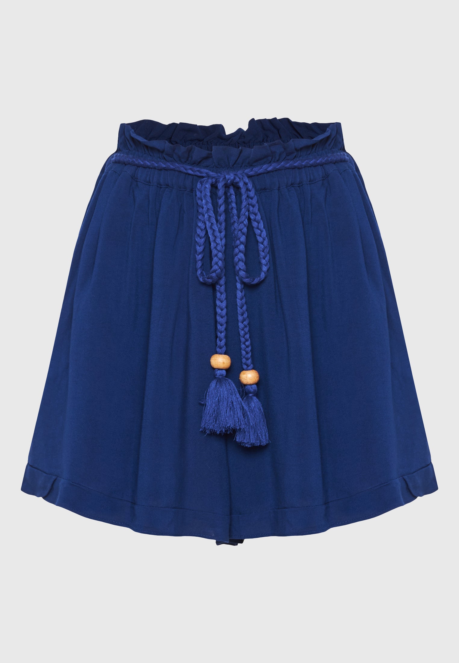 Loose fit shorts with drawstring and ruffle waist