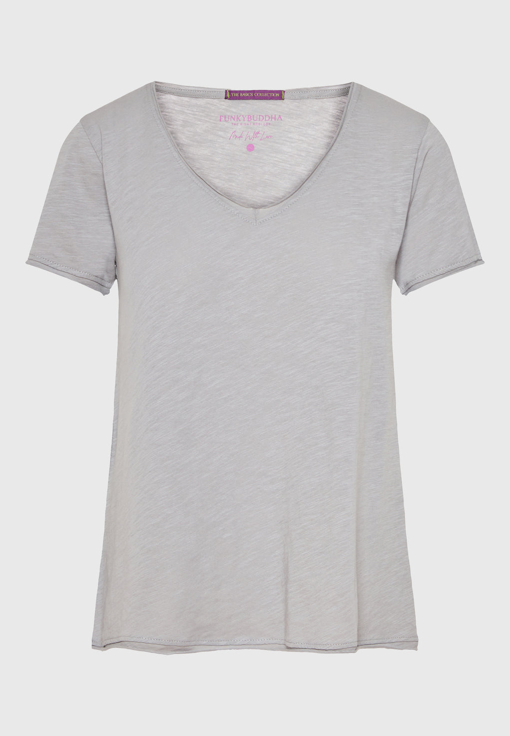Women's V-neck t-shirt with raw edges - The essentials