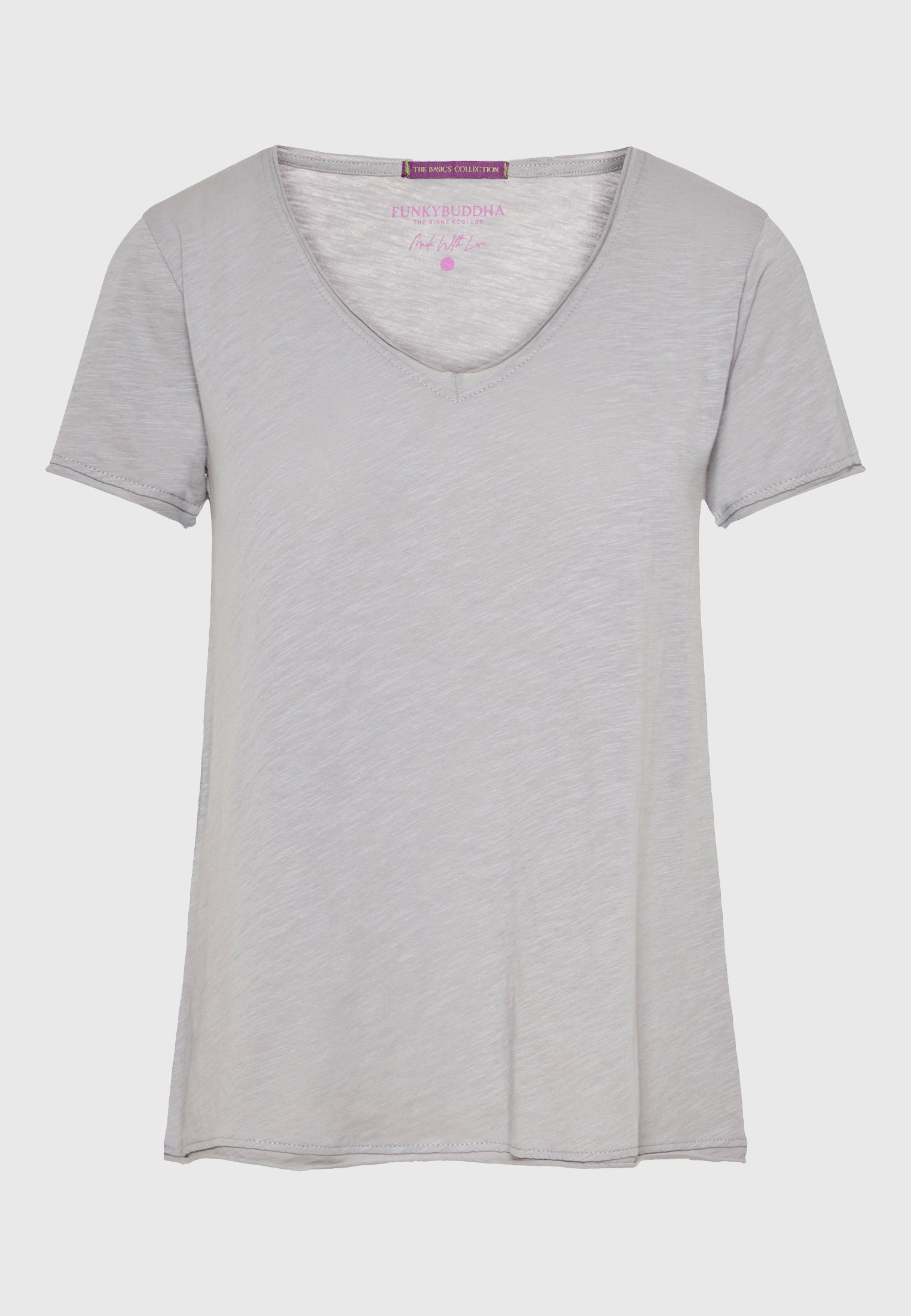 Women's V-neck t-shirt with raw edges - The essentials