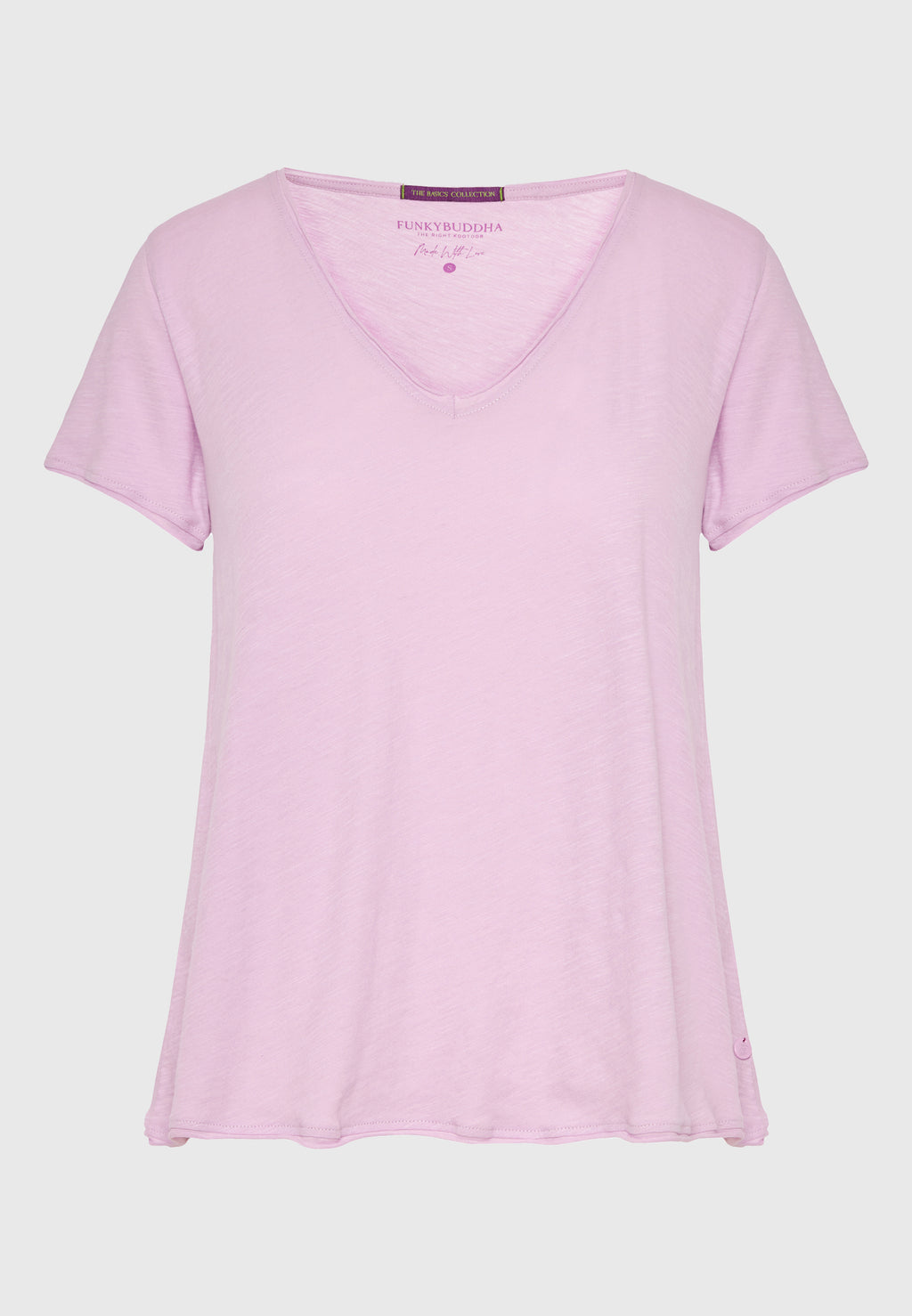 Women's V-neck t-shirt with raw edges - The essentials