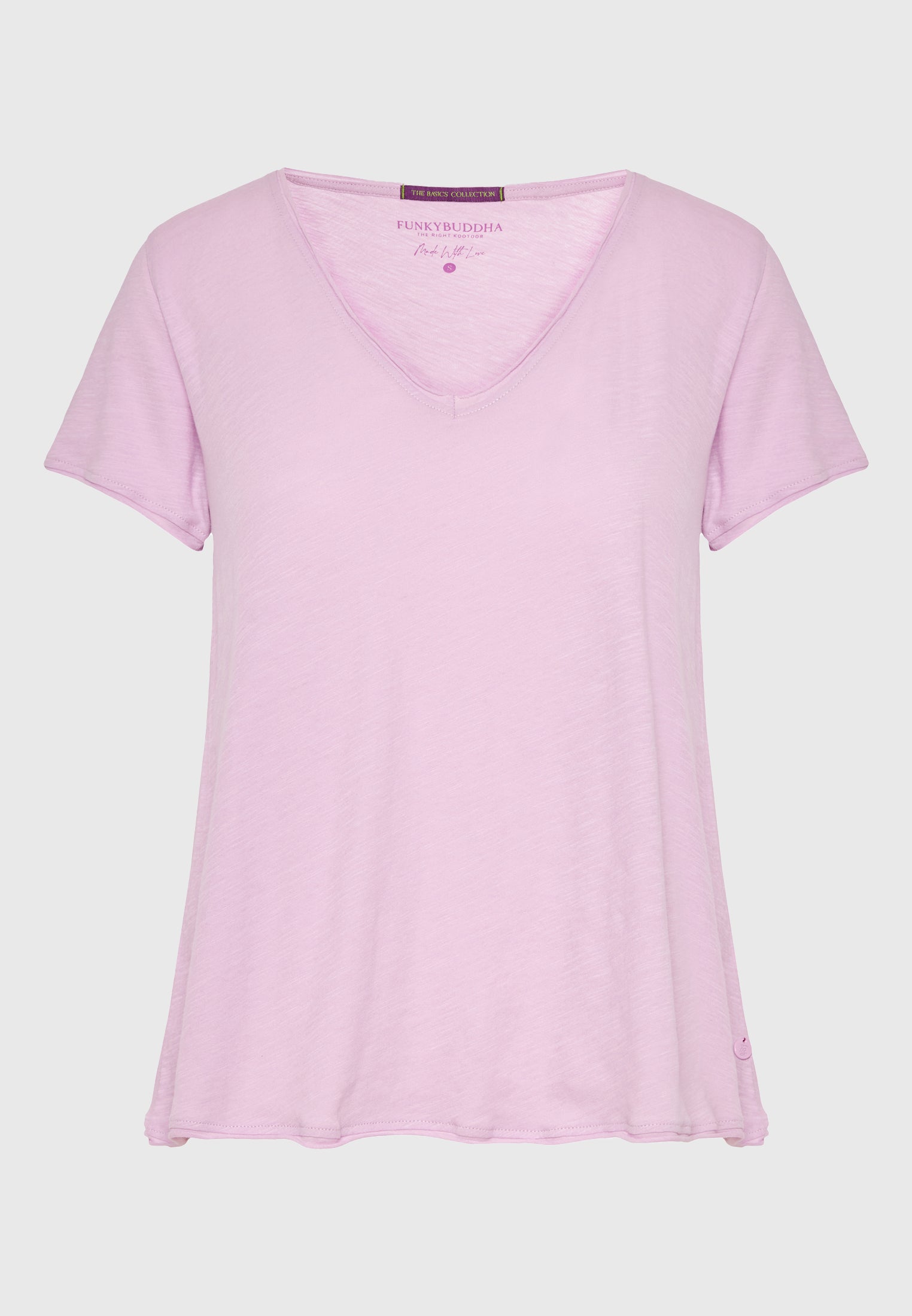 Women's V-neck t-shirt with raw edges - The essentials