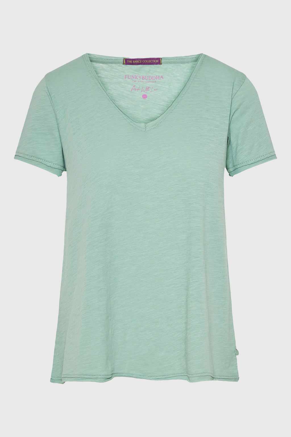 Women's V-neck t-shirt with raw edges - The essentials